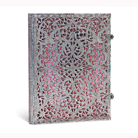 NEW paperblanks Silver Filigree and Pink Acid-Free Sustainable Lined Notebook - Picture 1 of 9